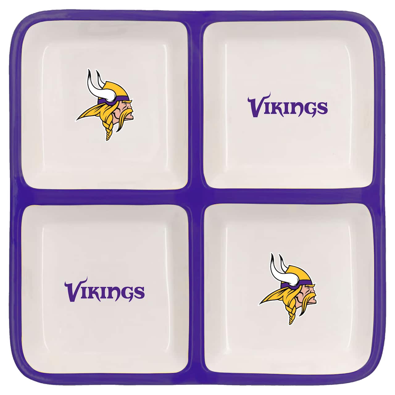 The Memory Company NFL 4 Section Square Ceramic Tray